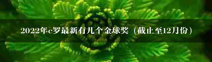 2022年c罗最新有几个金球奖（截止至12月份）