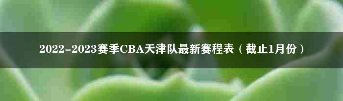 2022-2023赛季CBA天津队最新赛程表（截止1月份）