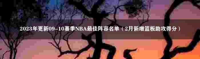 2023年更新09-10赛季NBA最佳阵容名单（2月新增篮板助攻得分）