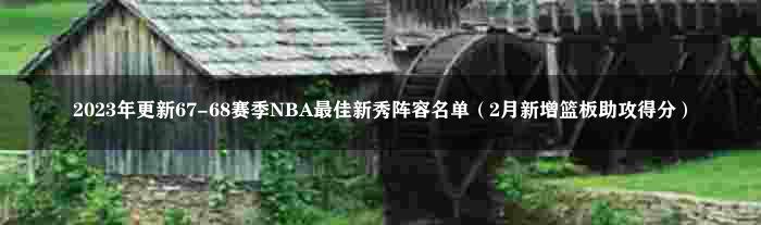 2023年更新67-68赛季NBA最佳新秀阵容名单（2月新增篮板助攻得分）