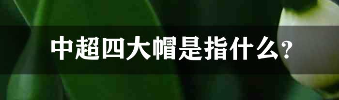 中超四大帽是指什么？