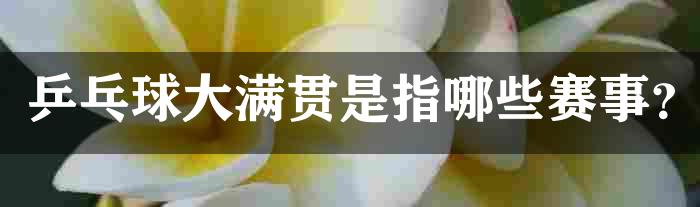 乒乓球大满贯是指哪些赛事？