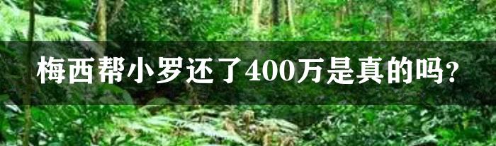 梅西帮小罗还了400万是真的吗？