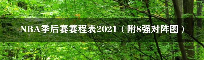 NBA季后赛赛程表2021（附8强对阵图）