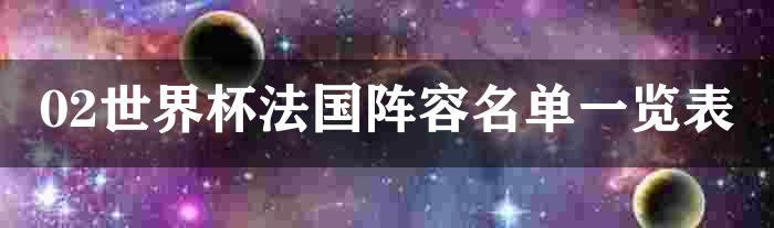 02世界杯法国阵容名单一览表