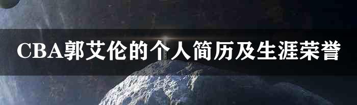 CBA郭艾伦的个人简历及生涯荣誉