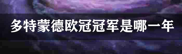 多特蒙德欧冠冠军是哪一年