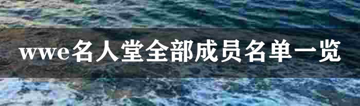 wwe名人堂全部成员名单一览