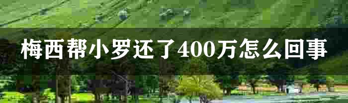 梅西帮小罗还了400万怎么回事