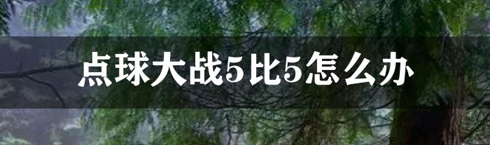 点球大战5比5怎么办