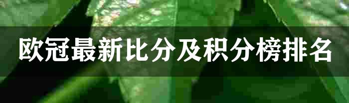 欧冠最新比分及积分榜排名