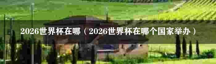 2026世界杯在哪（2026世界杯在哪个国家举办）