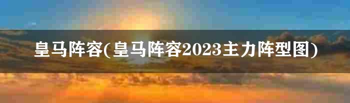 皇马阵容(皇马阵容2023主力阵型图)