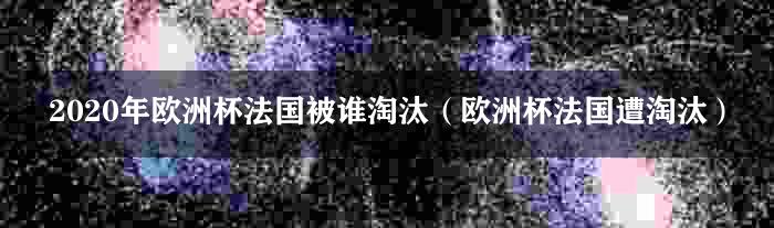 2020年欧洲杯法国被谁淘汰（欧洲杯法国遭淘汰）