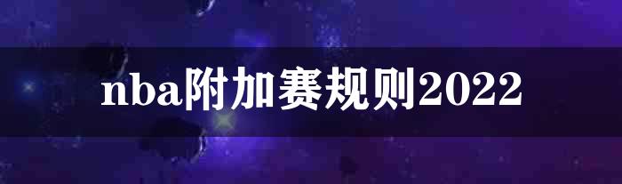 nba附加赛规则2022