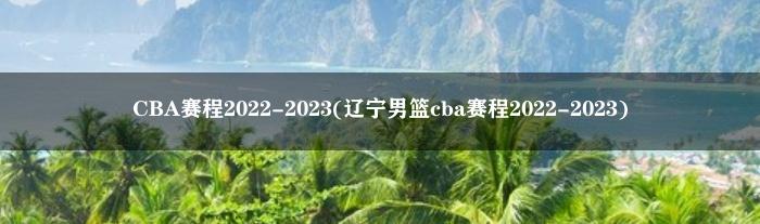 CBA赛程2022-2023(辽宁男篮cba赛程2022-2023)