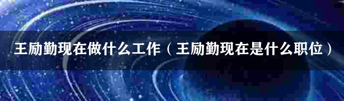 王励勤现在做什么工作（王励勤现在是什么职位）