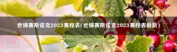 世锦赛斯诺克2023赛程表(世锦赛斯诺克2023赛程表最新)