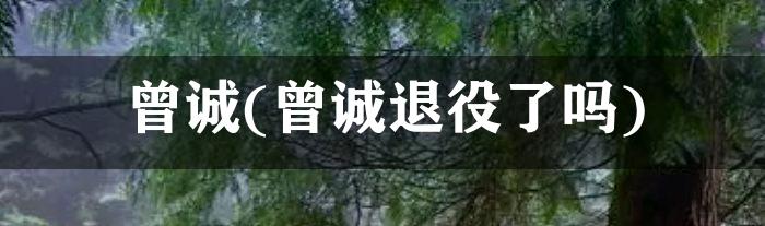 曾诚(曾诚退役了吗)