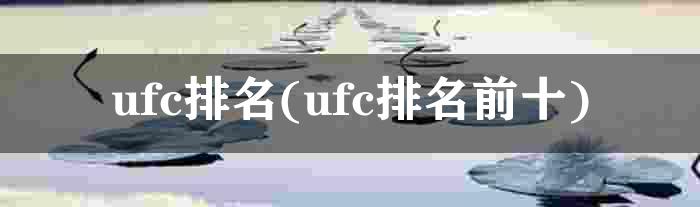 ufc排名(ufc排名前十)