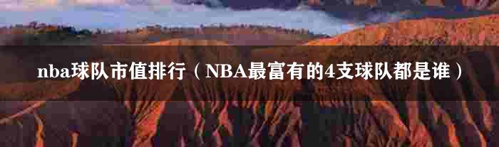 nba球队市值排行（NBA最富有的4支球队都是谁）