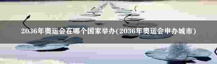 2036年奥运会在哪个国家举办(2036年奥运会申办城市)