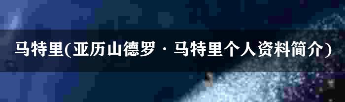 马特里(亚历山德罗·马特里个人资料简介)