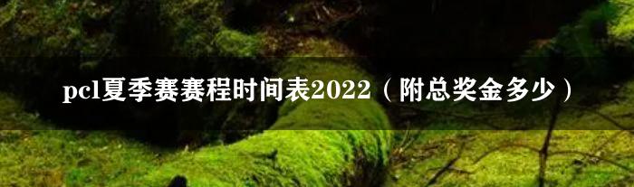 pcl夏季赛赛程时间表2022（附总奖金多少）