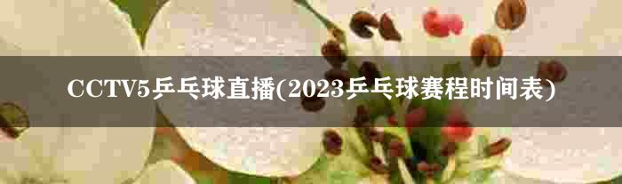 CCTV5乒乓球直播(2023乒乓球赛程时间表)