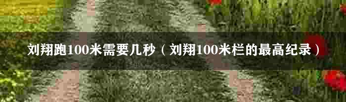 刘翔跑100米需要几秒（刘翔100米栏的最高纪录）