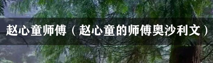 赵心童师傅（赵心童的师傅奥沙利文）