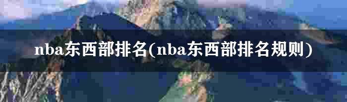 nba东西部排名(nba东西部排名规则)