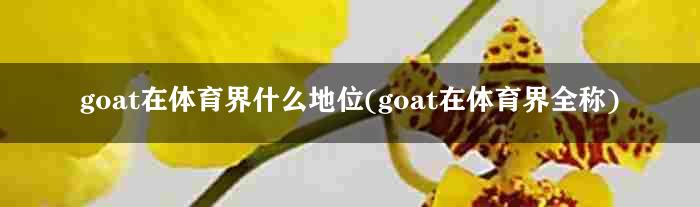 goat在体育界什么地位(goat在体育界全称)