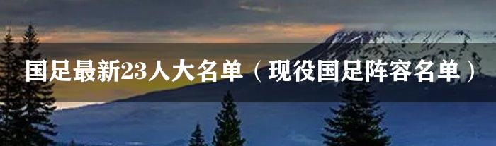 国足最新23人大名单（现役国足阵容名单）