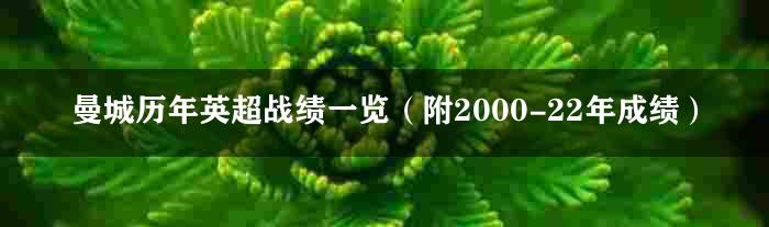 曼城历年英超战绩一览（附2000-22年成绩）