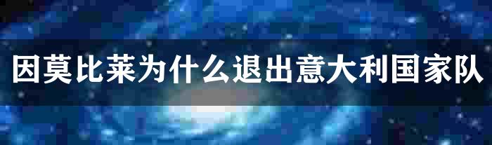 因莫比莱为什么退出意大利国家队