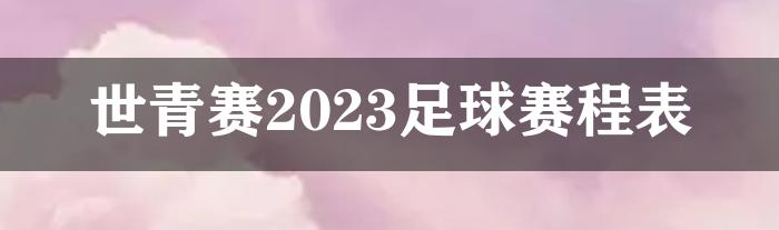 世青赛2023足球赛程表