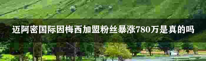 迈阿密国际因梅西加盟粉丝暴涨780万是真的吗