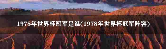 1978年世界杯冠军是谁(1978年世界杯冠军阵容)