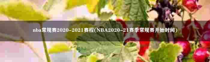 nba常规赛2020-2021赛程(NBA2020-21赛季常规赛开始时间)