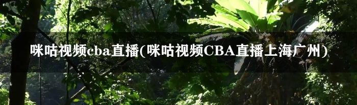 咪咕视频cba直播(咪咕视频CBA直播上海广州)