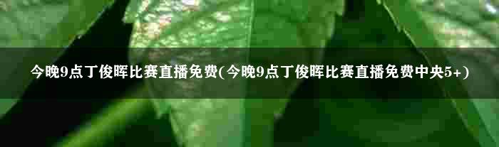 今晚9点丁俊晖比赛直播免费(今晚9点丁俊晖比赛直播免费中央5+)