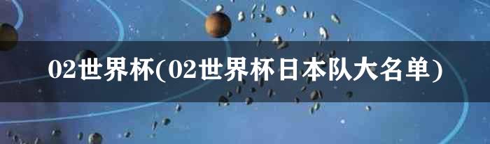 02世界杯(02世界杯日本队大名单)