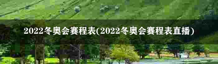 2022冬奥会赛程表(2022冬奥会赛程表直播)