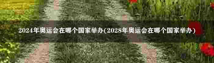 2024年奥运会在哪个国家举办(2028年奥运会在哪个国家举办)