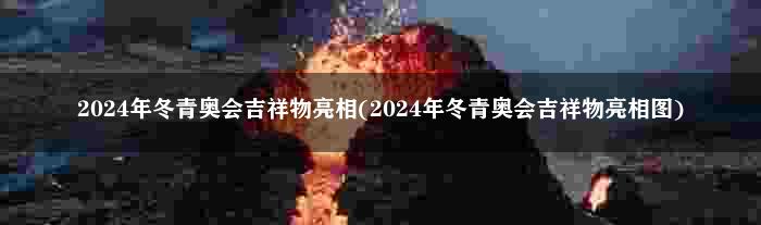 2024年冬青奥会吉祥物亮相(2024年冬青奥会吉祥物亮相图)