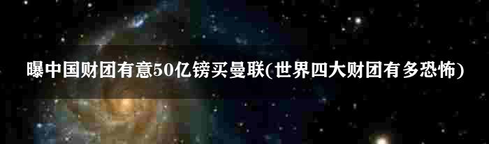 曝中国财团有意50亿镑买曼联(世界四大财团有多恐怖)