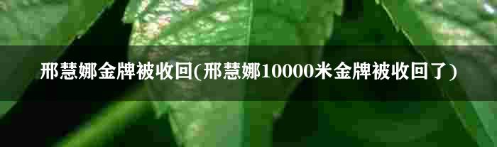 邢慧娜金牌被收回(邢慧娜10000米金牌被收回了)