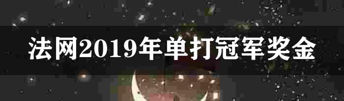 法网2019年单打冠军奖金