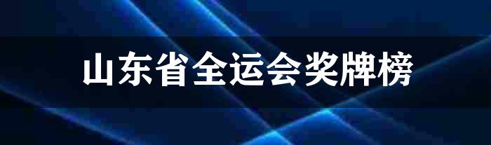 山东省全运会奖牌榜